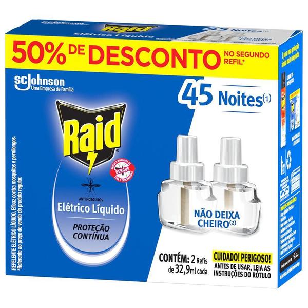 Imagem de Refil Repelente Elétrico Líquido Raid 2un de 32,9ml