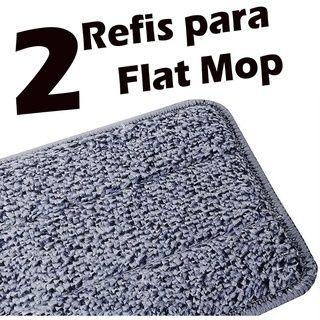 Imagem de Refil Rodo Mop Flat Esfregão Lava Seca Profissional - Microfibra 02 Unidades