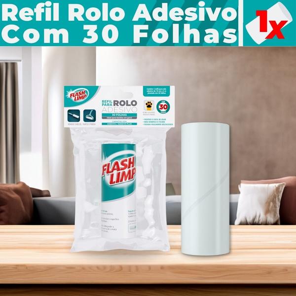 Imagem de Refil Rolo Adesivo Flash Limp Tira Pelos 30 Folhas