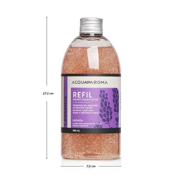 Imagem de Refil Sabonete Líquido Glitter Acqua Aroma 500ml Lavanda