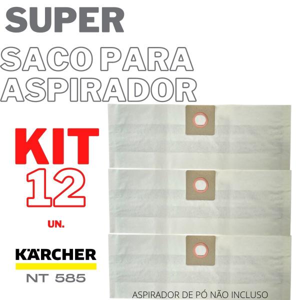 Imagem de Refil Saco Aspirador de Pó Karcher NT585 Kit c/12un Descarta
