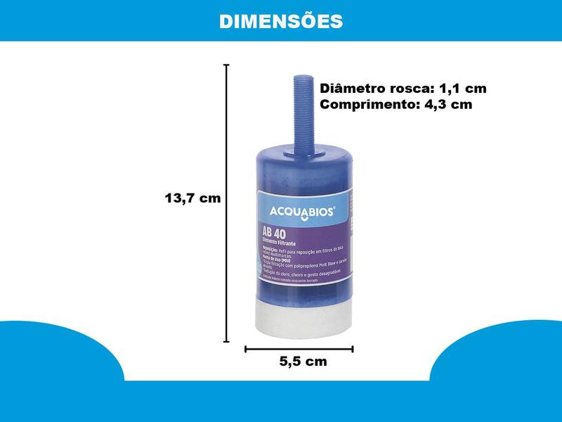 Imagem de Refil Vela Universal Para Torneiras C/ Filtro Rosca Longa