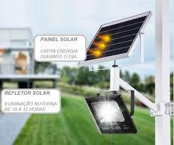 Imagem de Refletor 100W + Painel Solar Led IP66 com Controle Remoto