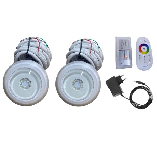 Imagem de Refletor 2 Led Luminaria RGB Iluminação Piscina 6w Veico