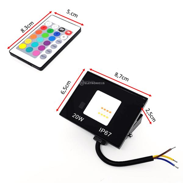 Refletor 20W Rgb 12 Leds Holofote Decoração De Parede Exterior Super Forte 61354 Imagem de Refletor 20W Rgb 12 Leds Holofote Decoração De Parede Exterior Super Forte 61354