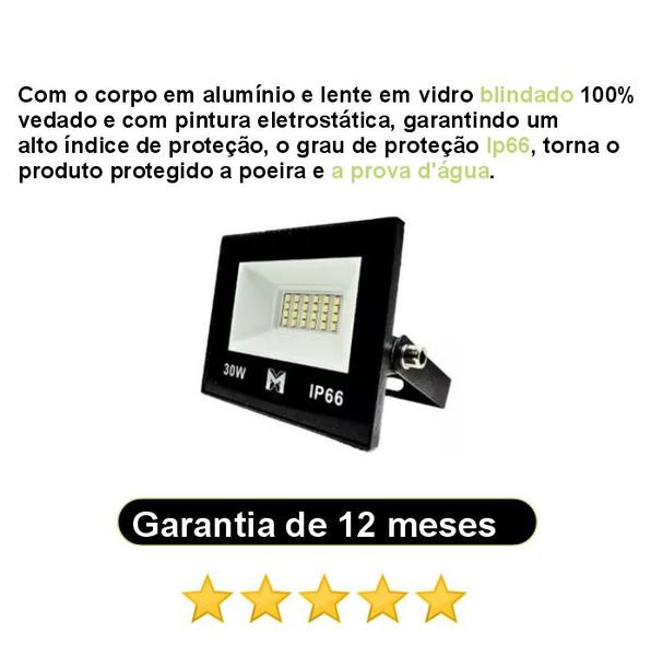 Imagem de Refletor 30W LED SMD Holofote A Prova D'água Branco Frio 6500k