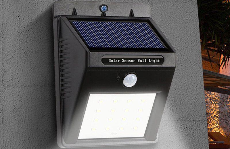 Imagem de Refletor Arandela Solar Parede Sensor Presença 30 Leds