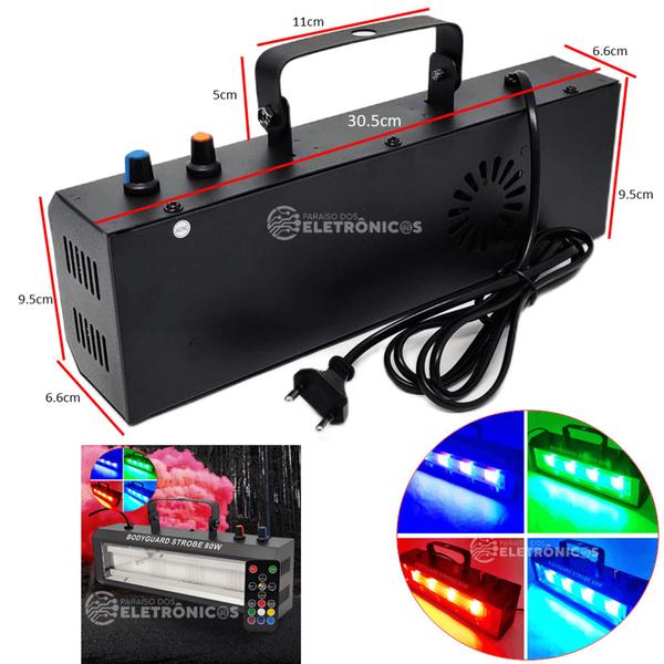 Imagem de Refletor Canhão Efeito Strobo Controle Remoto RGB Colorido de 80W Potencia - 1948815