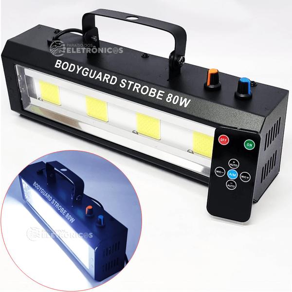 Imagem de Refletor Canhão Strobo Controle Remoto 4 LEDs Branco de 80W Potencia - 1948814