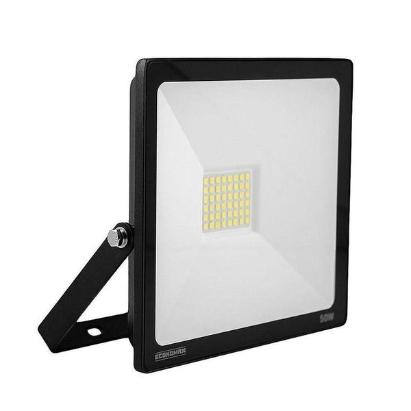 Imagem de Refletor De Led Slim 50w Branco Frio Bivolt Economax Kian