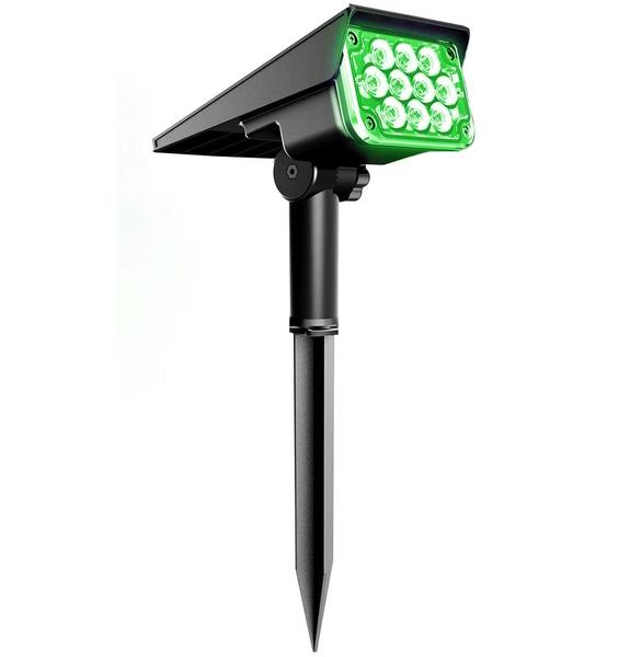 Imagem de Refletor Ecoforce Solar 6 Leds Verde 10x Mais Forte Spot Jardim 18751 Á Prova De Água Luminária Sem Fio Liga Automaticamente