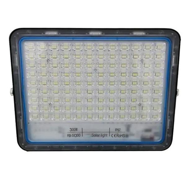 Imagem de Refletor Energia Solar Led Slim Iluminacao placa Luminária controle remoto 300w