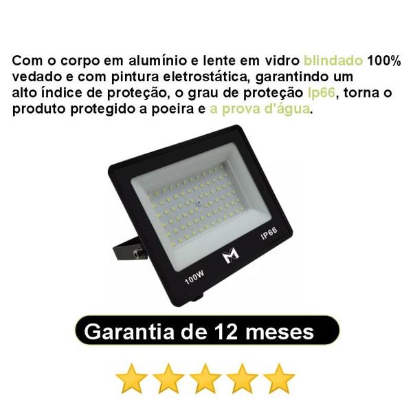 Imagem de Refletor Holofote LED 100w Frio - Branco Frio