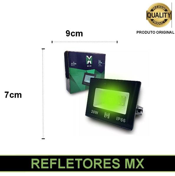 Imagem de Refletor Holofote LED 20w Verde Bivolt IP66 Jardim Blindado - Verde