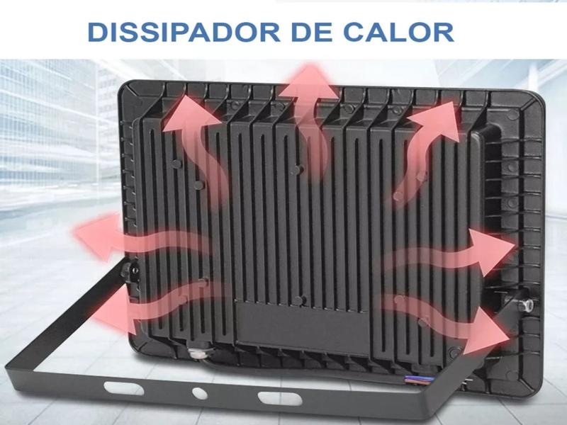 Refletor Holofote Led Bivolt Ip66 400w a Prova Dágua Azul - AaaTop Imagem de Refletor Holofote Led Bivolt Ip66 400w a Prova Dágua Azul