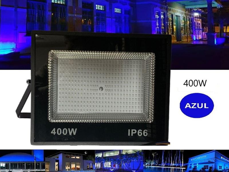 Refletor Holofote Led Bivolt Ip66 400w a Prova Dágua Azul - AaaTop Imagem de Refletor Holofote Led Bivolt Ip66 400w a Prova Dágua Azul