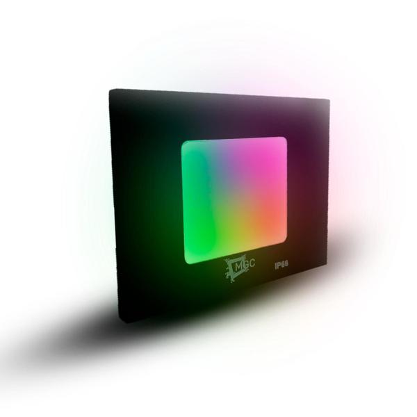 Imagem de Refletor Holofote Led Rgb Multicolorido C/ Controle 50w Ip66 Bivolt Quintal Jardim