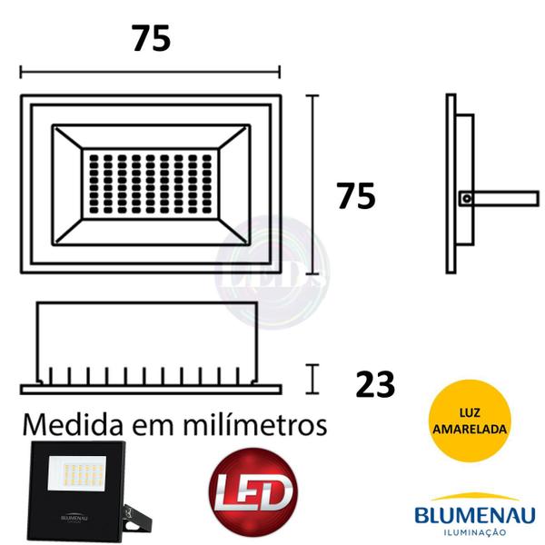 Imagem de Refletor Holofote Led Smd 20w Branco Quente 3000k Bivolt