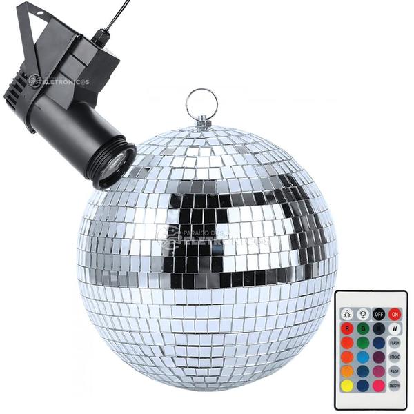 Refletor Holofotes E 1 Globo Bola Espelhado 30cm Festa KIT002 194882BR REFG30 - PDE Imagem de Refletor Holofotes E 1 Globo Bola Espelhado 30cm Festa KIT002 194882BR REFG30