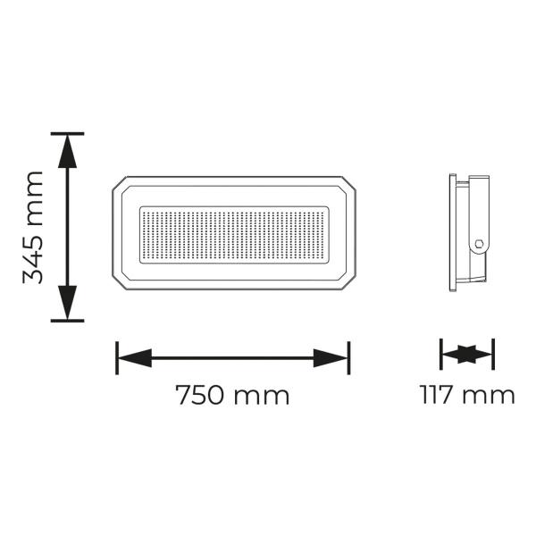 Imagem de Refletor Led 1000W 6500K 100000Lm Preto Ip66 Bivolt Eletrorastro