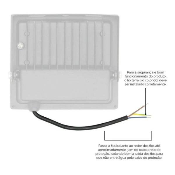 Imagem de Refletor Led 100w Branco Quente SMD Prova D'Água Bivolt 