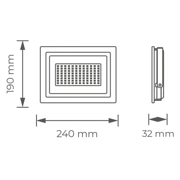 Imagem de Refletor Led  100W Rgb Preto Ip66 Bivolt Eletrorastro