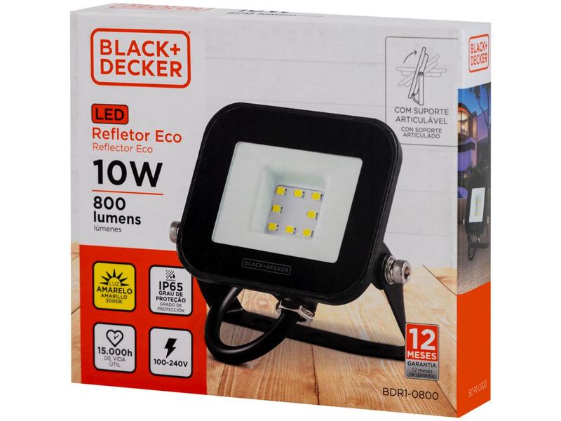 Imagem de Refletor LED 10W 3000K IP65 Amarela Black+ Decker