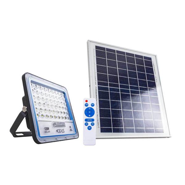 Imagem de Refletor Led 120w Energia Solar Com Placa Completo Branco Frio St1963