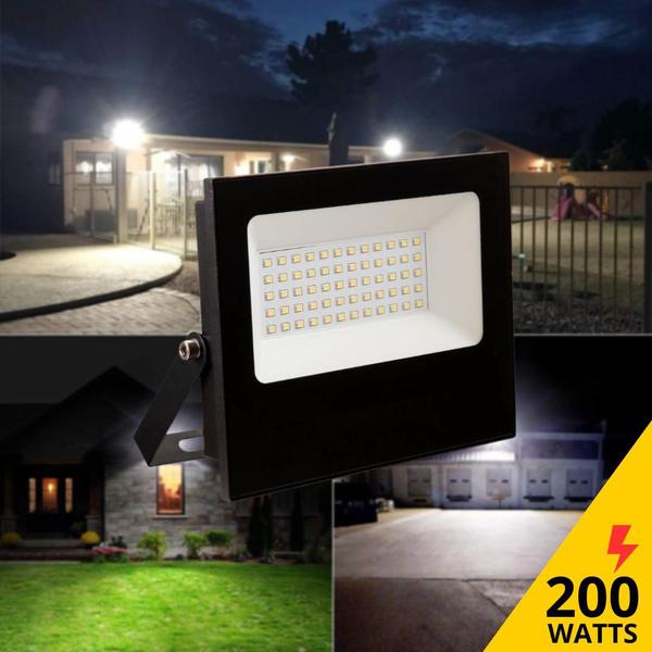Refletor Led 200w 400w Bivolt SMD Ip67 Resistente a água Luz Iluminação Externa Jardim Branco Frio Azul Verde RGB - Yinaite Imagem de Refletor Led 200w 400w Bivolt SMD Ip67 Resistente a água Luz Iluminação Externa Jardim Branco Frio Azul Verde RGB