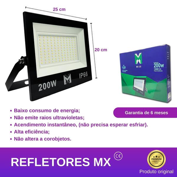 Imagem de Refletor LED 200W Alumínio IP66 - Kit 10 unid.