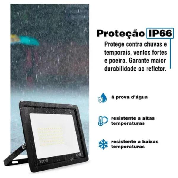 Refletor LED 200W Energia Interno/Externo Bivolt IP67 Premium Novo - BLACK WATCH Imagem de Refletor LED 200W Energia Interno/Externo Bivolt IP67 Premium Novo