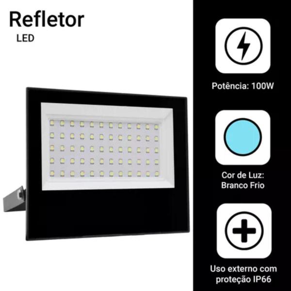Refletor LED 200W Energia Interno/Externo Bivolt IP67 Premium Novo - BLACK WATCH Imagem de Refletor LED 200W Energia Interno/Externo Bivolt IP67 Premium Novo