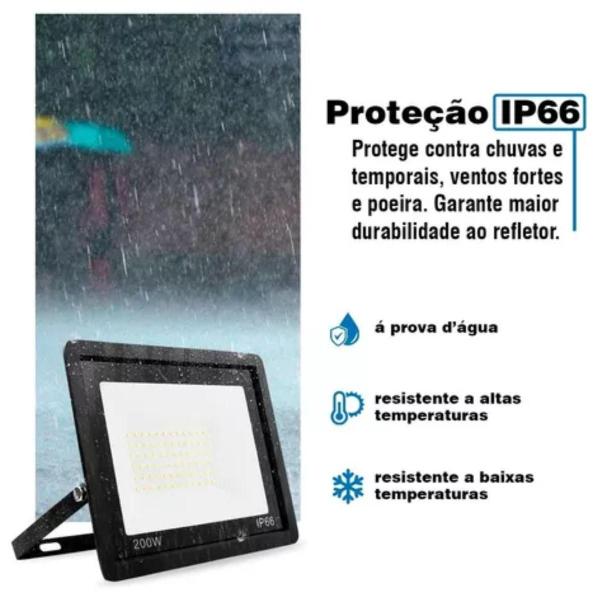 Imagem de Refletor Led 200W Energia Interno/Externo Solar Preto