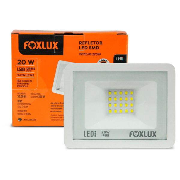 Imagem de Refletor Led 20W 6500K Branco Bivolt Foxlux