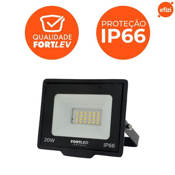 Imagem de Refletor Led 20W Luz Amarela 3000K Fortled