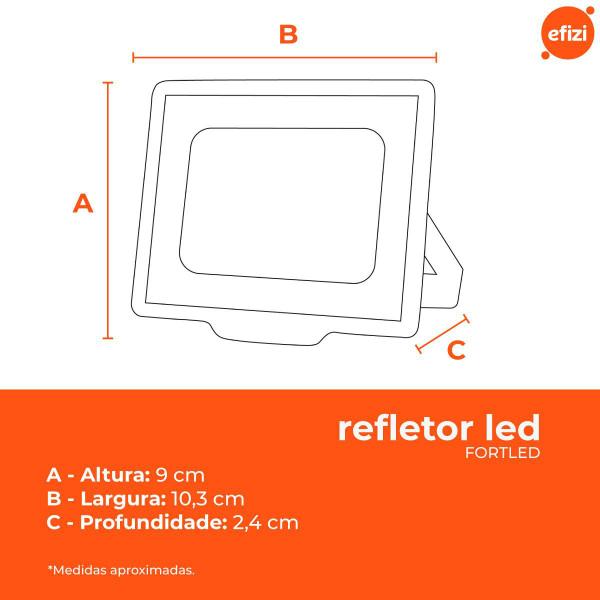 Refletor Led 20W Luz Amarela 3000K Fortled Imagem de Refletor Led 20W Luz Amarela 3000K Fortled