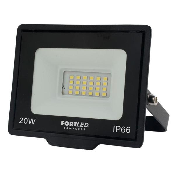 Refletor Led 20W Luz Amarela 3000K Fortled Imagem de Refletor Led 20W Luz Amarela 3000K Fortled