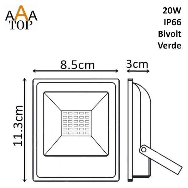 Imagem de Refletor Led 20W Luz Verde Bivolt Ip66