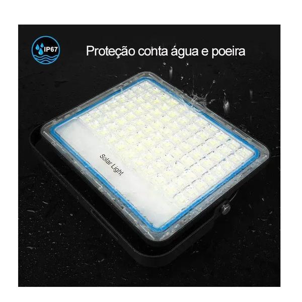 Imagem de Refletor Led 300w Ip66 + Painel Solar Com Controle Remoto