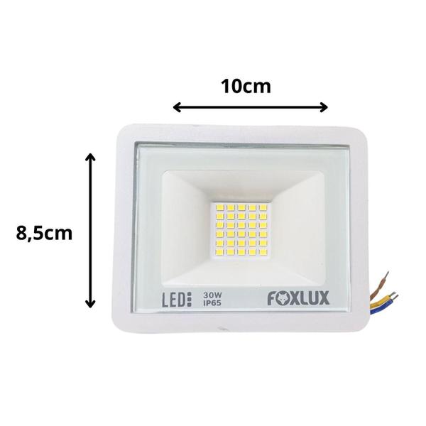 Refletor Led 30W 6500K Branco Bivolt Fx Kit10 - Fox Lux Imagem de Refletor Led 30W 6500K Branco Bivolt Fx Kit10