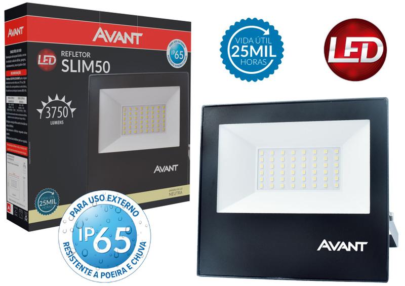 Imagem de Refletor Led 50w Bivolt Slim Blindado Avant