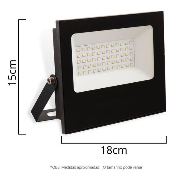 Imagem de Refletor LED 50W Branco Quente SMD Ip66 Uso Externo Resistente Água Bivolt