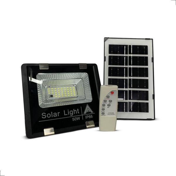 Imagem de Refletor Led 50W Energia Solar Placa E Controle Prova D'Água