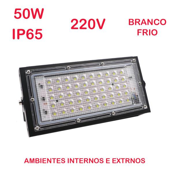 Imagem de Refletor Led 50w Holofote 220V Luz Fria Iluminação - 1 unid