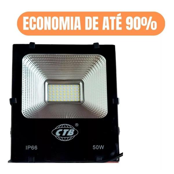 Imagem de Refletor Led 50w Prova Dágua Ip66 Holofote Branco Frio