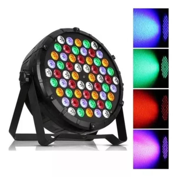 Imagem de Refletor LED 60 LEDs 3 em 1 RGBW DMX Painel Digital Canhão de Luz Slim Strobo RO-60A