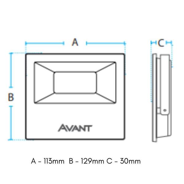 Imagem de Refletor Led Avant 30W 3000K Bivolt Preto 5 Unidades