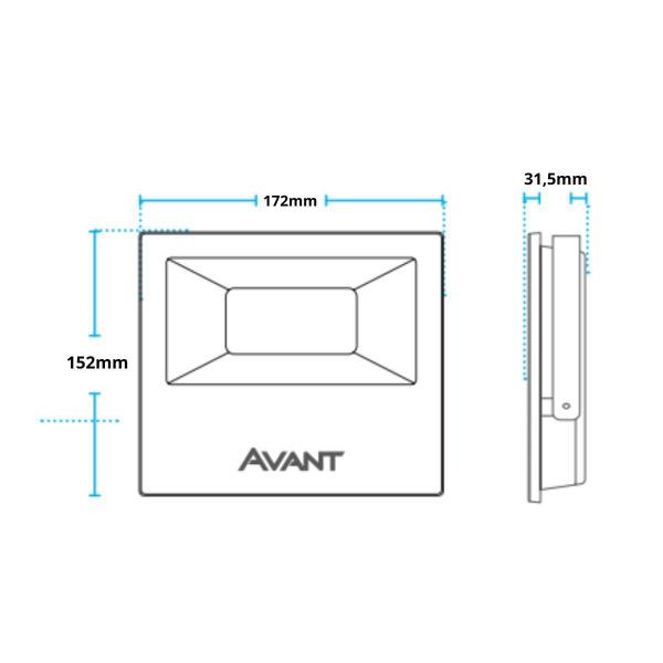 Imagem de Refletor Led Avant 50W 4000k Bivolt Preto 5 Unidades