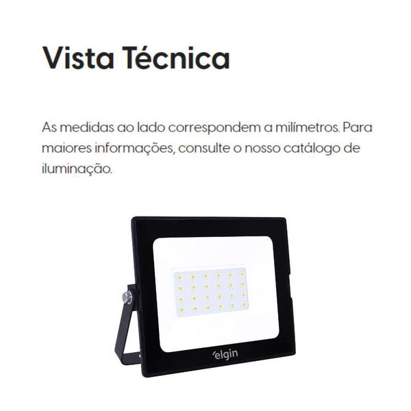 Imagem de Refletor LED Branca Fria Slim Bivolt 30W