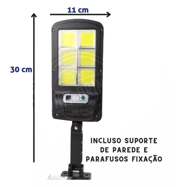 Imagem de Refletor Led Energia Solar Sensor Presença Super Potente luz Grande 6 Placas 48 COB Quadrado